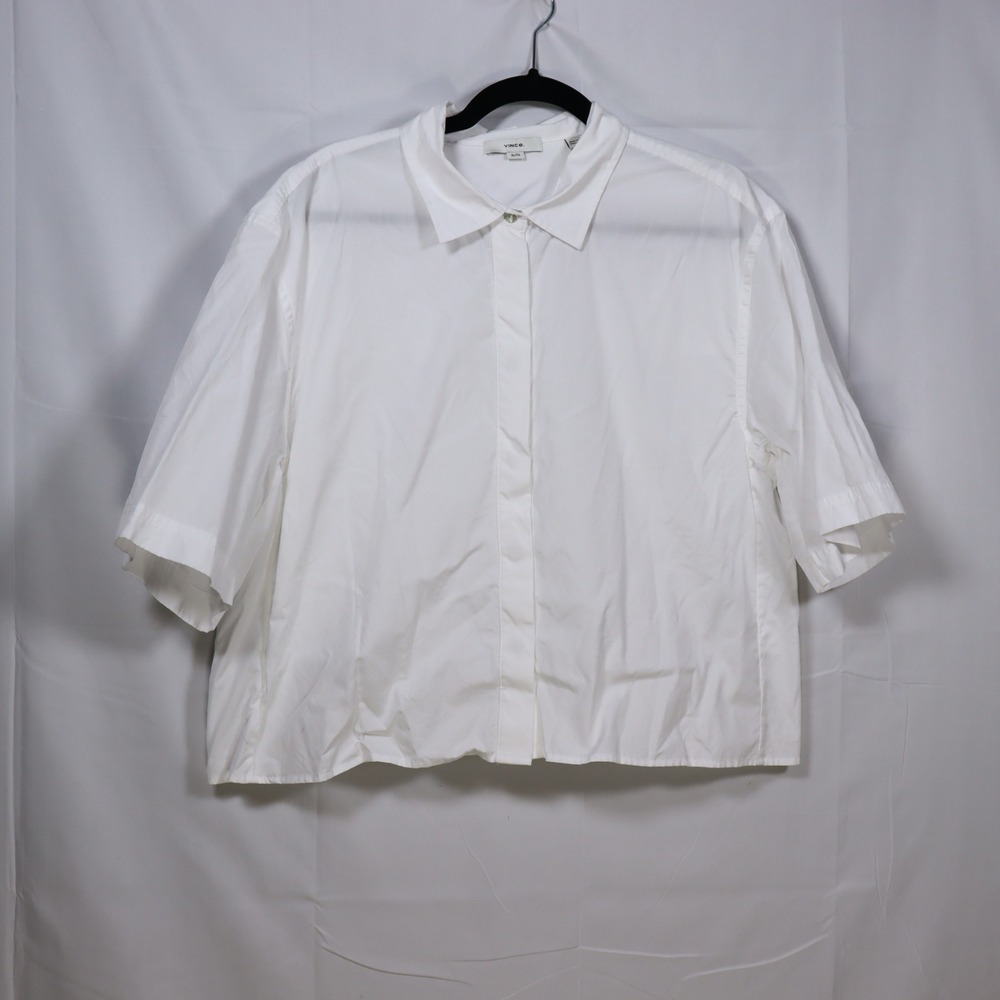 Vince Button Down Shirt XL White Women Minimalist Quiet Luxury